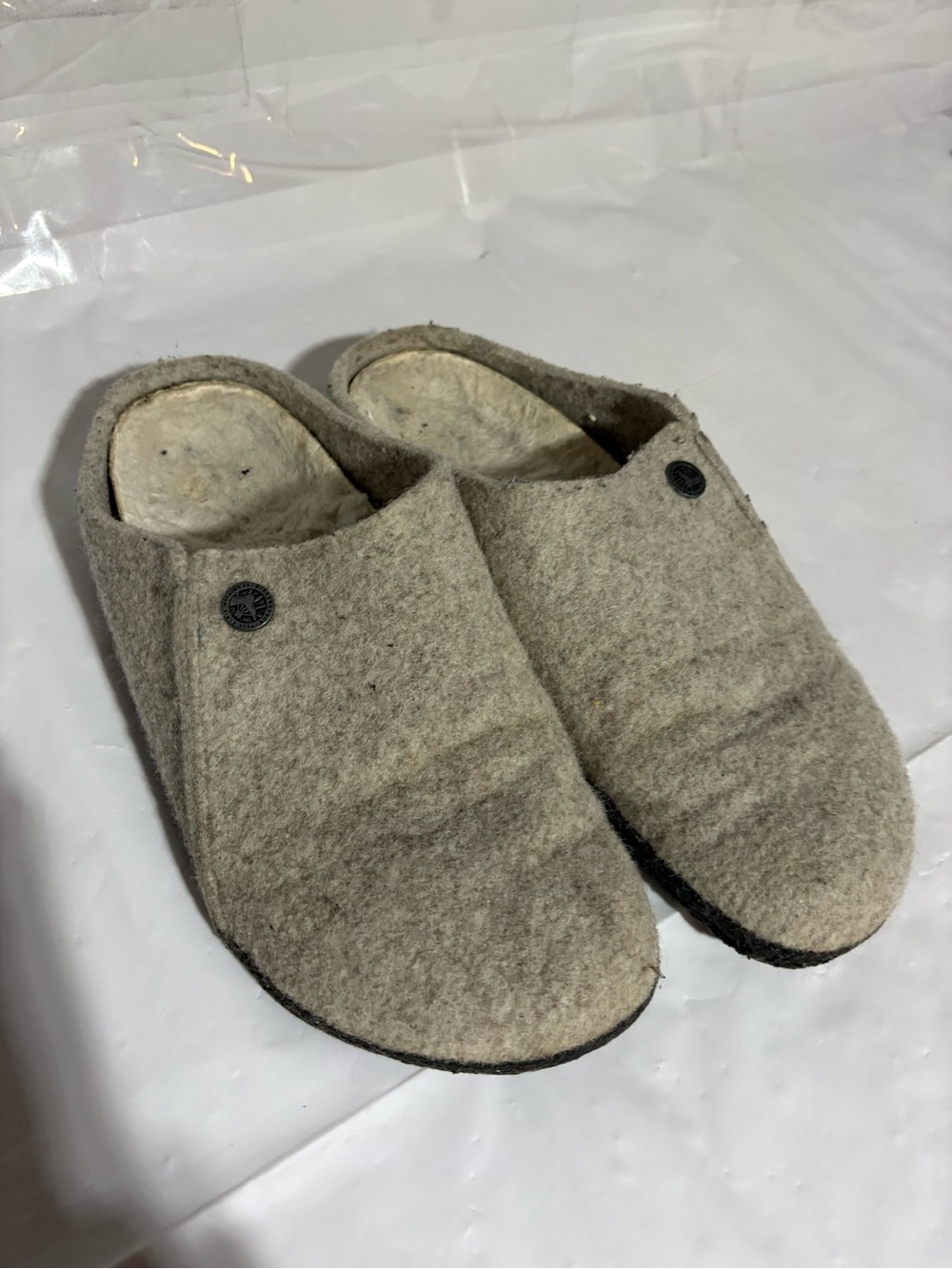 Birkenstock Felt Slip-On Clog in Beige